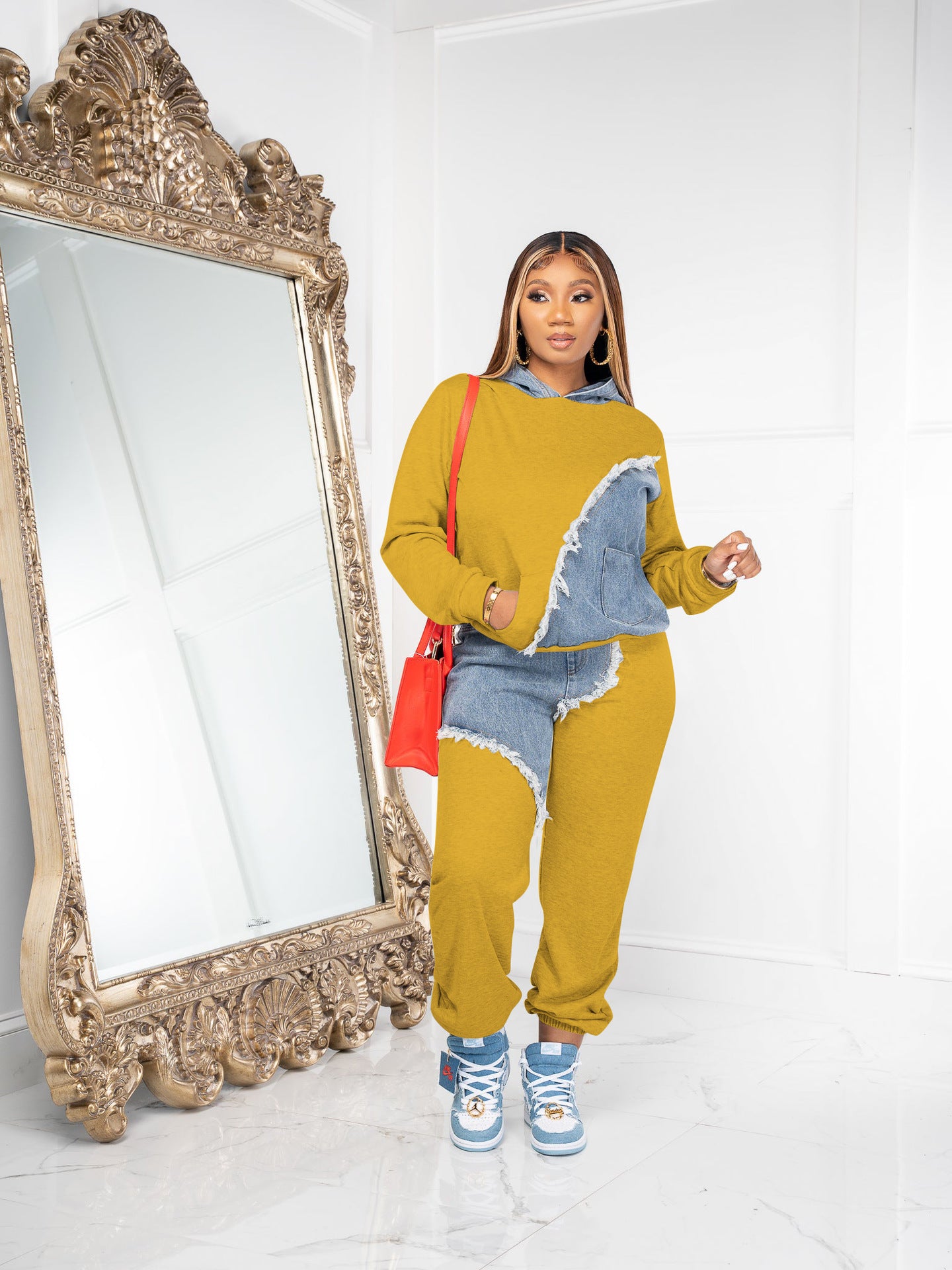 Women's Fashion Casual Hoodies Tie Long Two-Piece Set 17