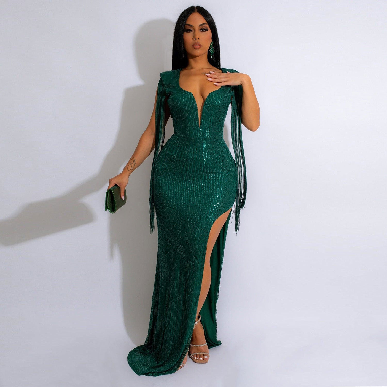 Sexy Low Back Fringe Sequin Nightclub Dress 5