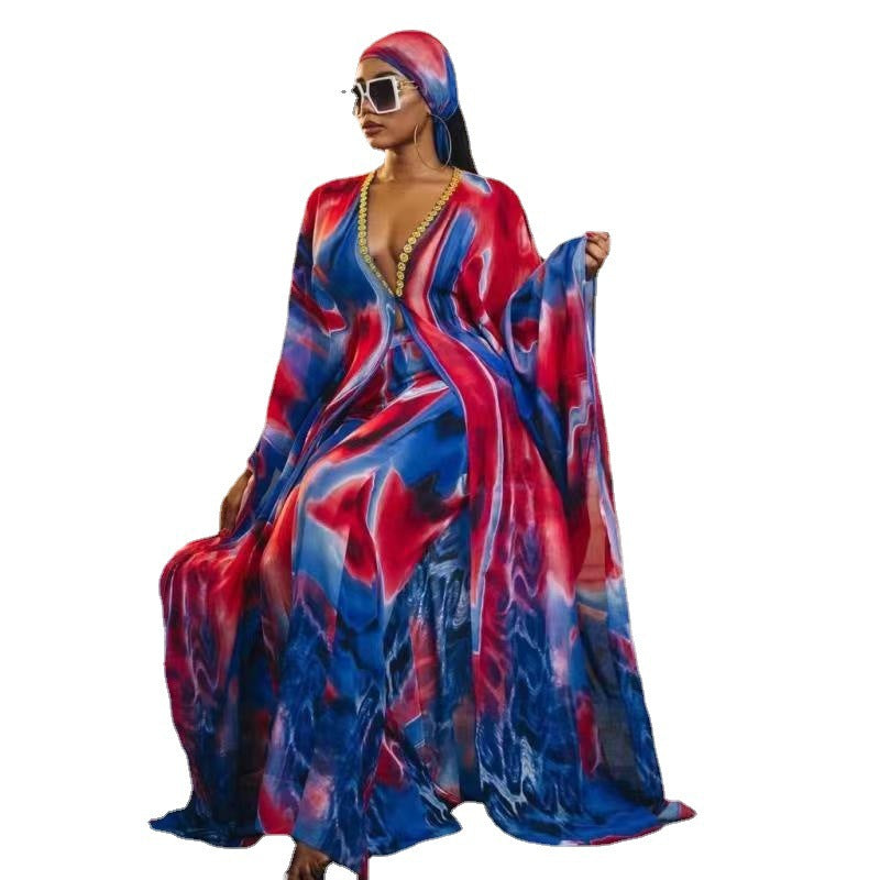 Plus Size African Ladies Printed Long Dress 6
