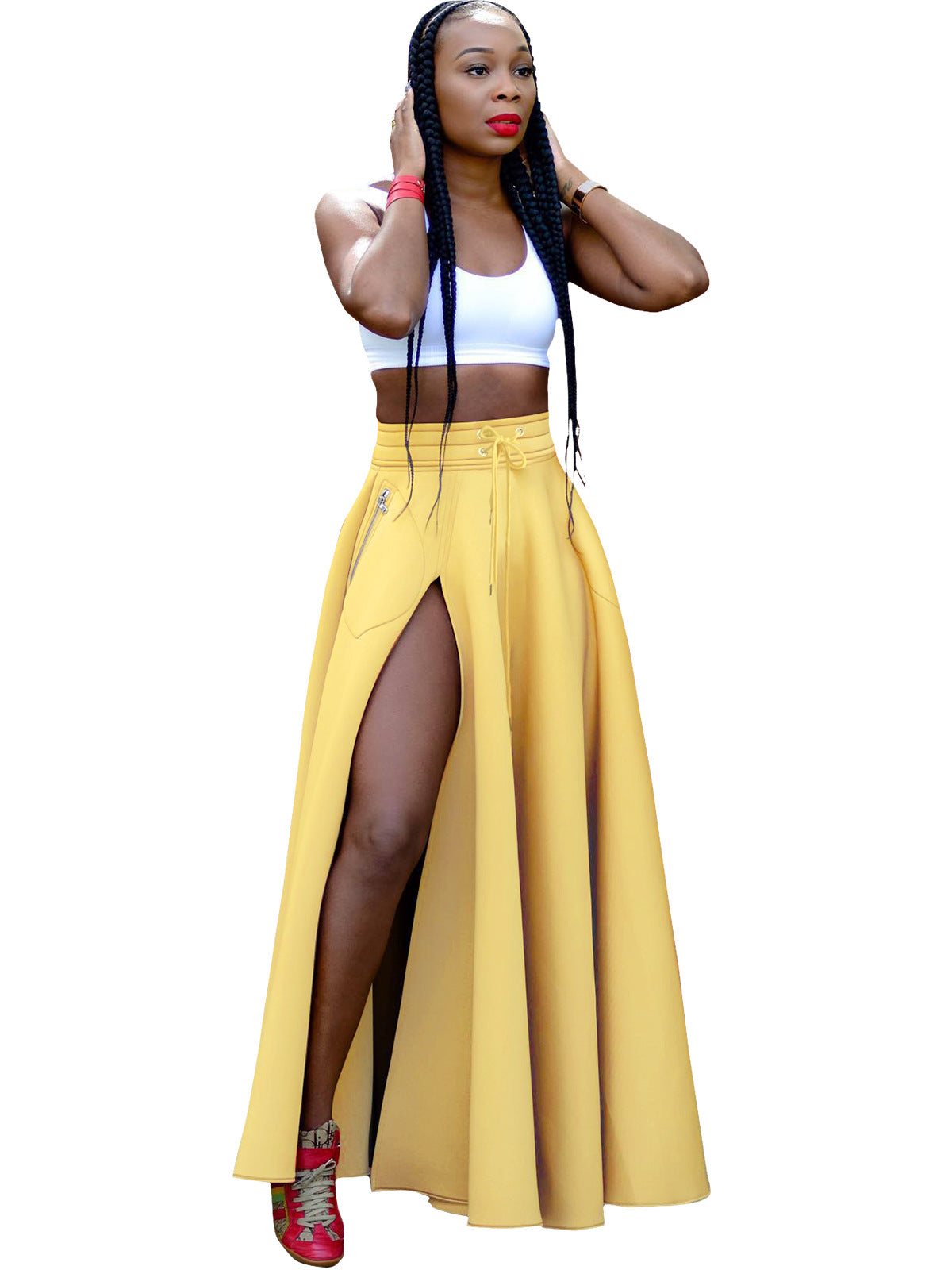 Women Style Slit Long Skirt 5