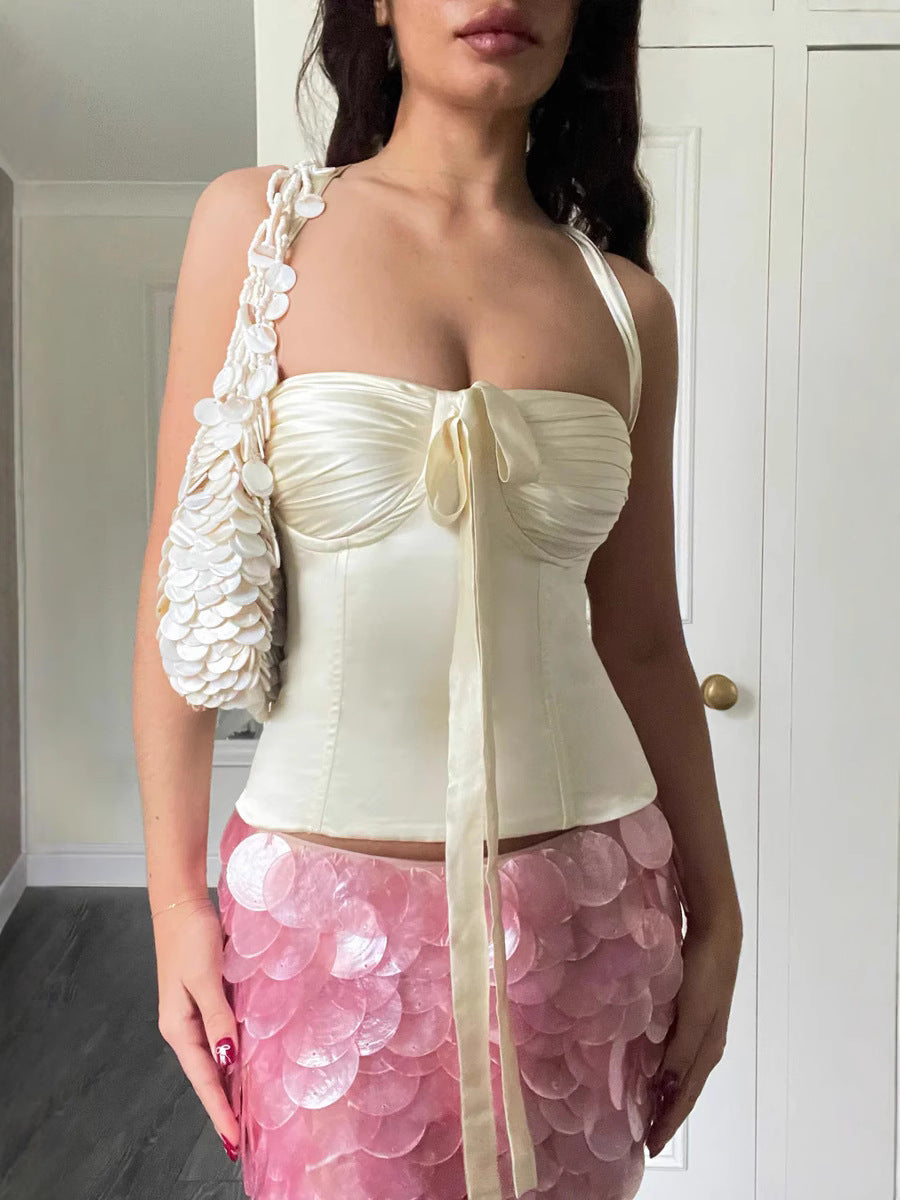 Glitter Sexy Solid Color Short Sequin Mini Skirt