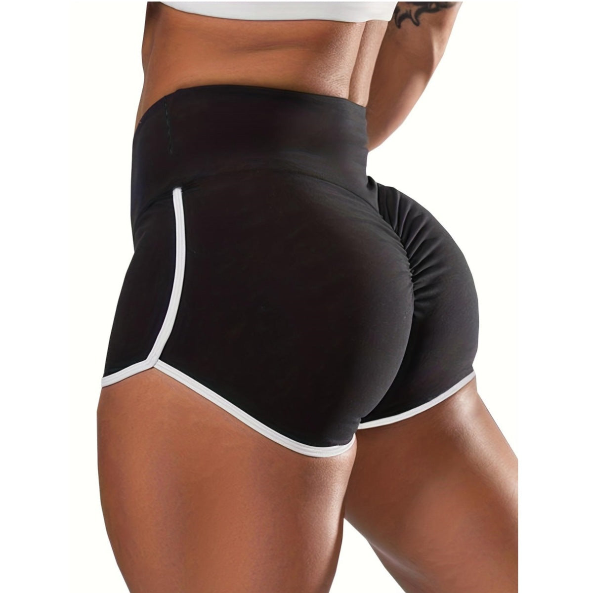 Women High Waist Stretch Yoga Running Fitness Shorts 9