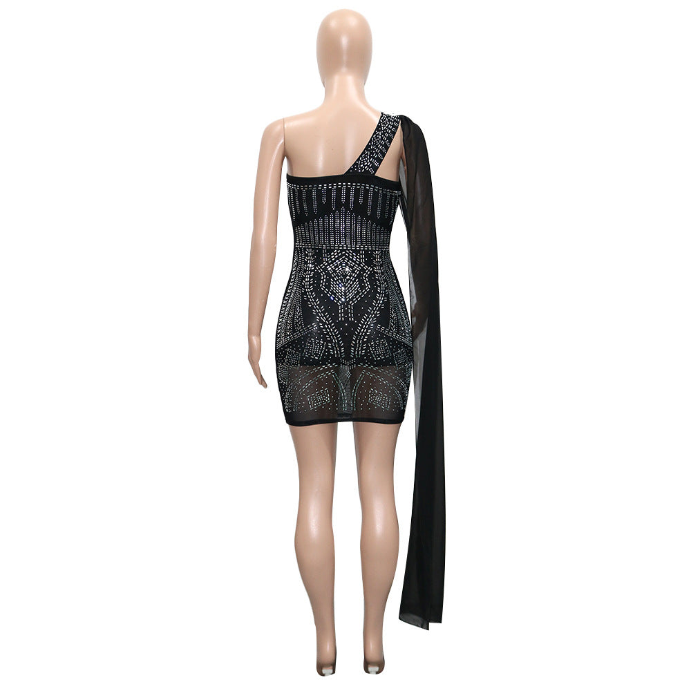 Sexy Cutout Low Back Beaded Cape Sleeve Women'S Party Evening Dress 10