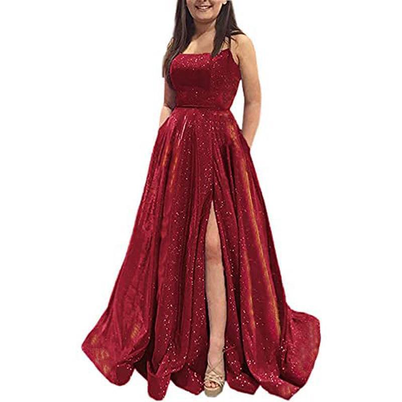 Spring Long Strap Glitter Formal Party Dress -（Processing time need 3-6 days） 6