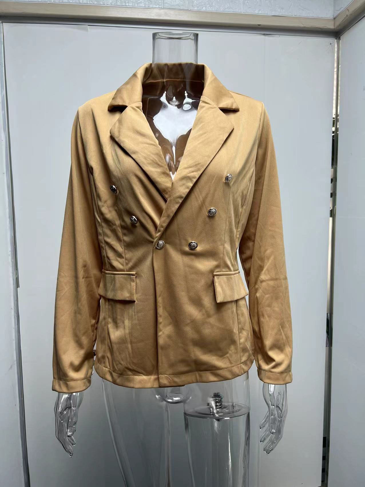 Women Long Sleeve Buttons Blazer 34