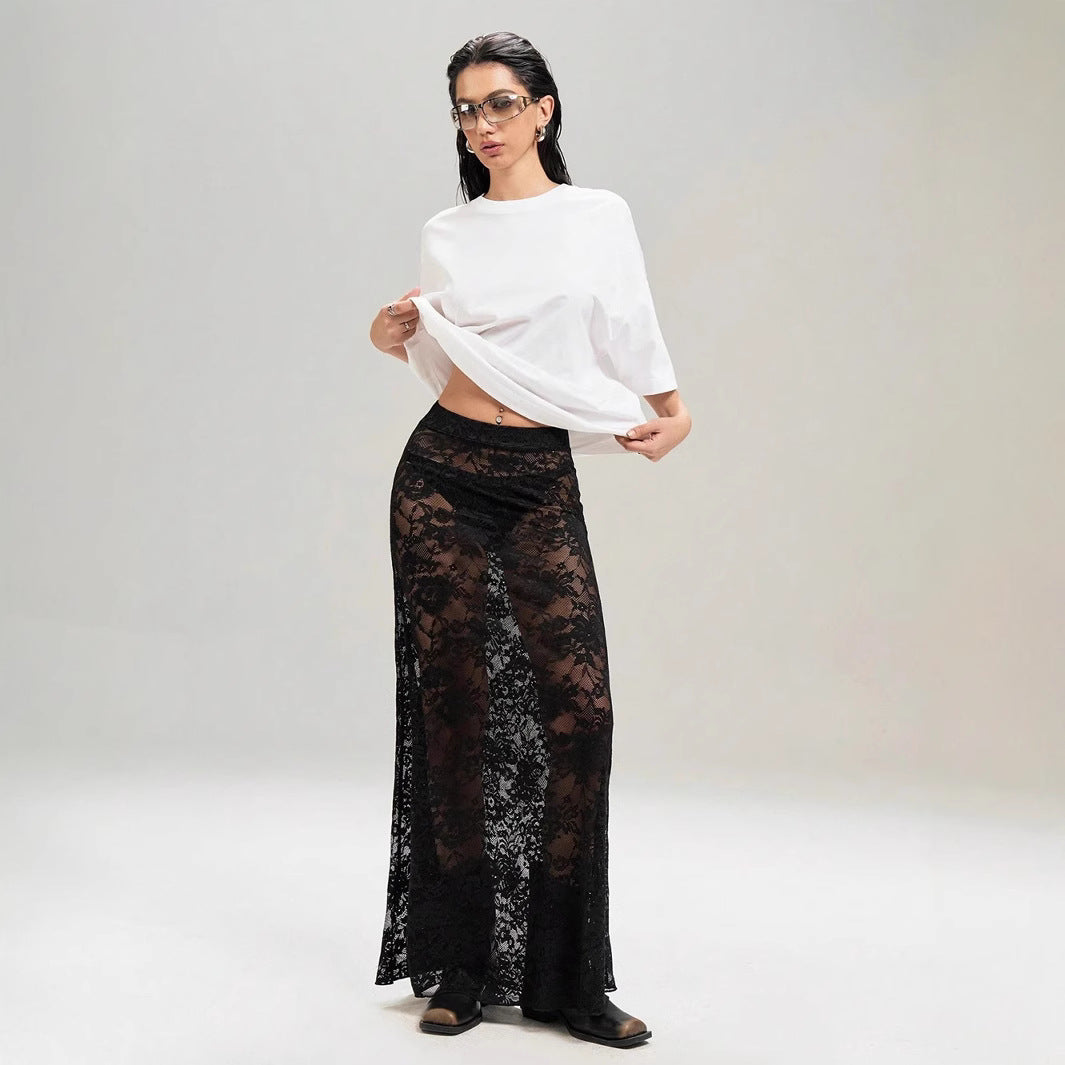 Stylish Summer Lace High-Waist Midi Skirt 5