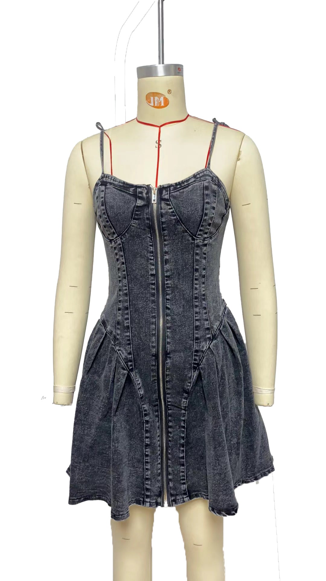 Spring/Summer Street Trendy Patchwork Strap Denim Dress 7