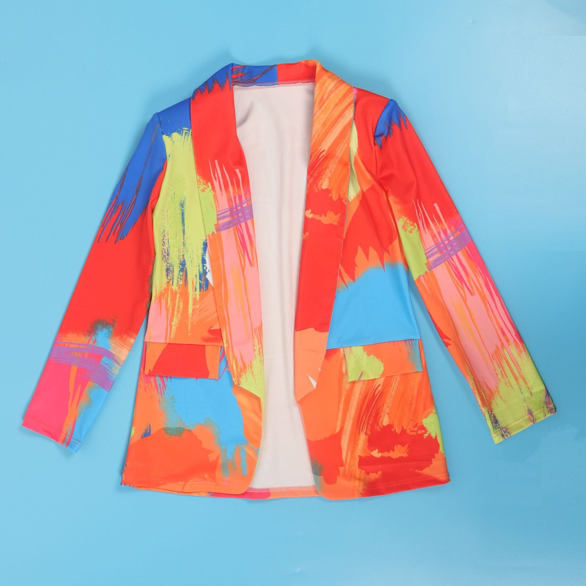 Casual Fashion Multi-Color Print Fashion Blazer Top 75