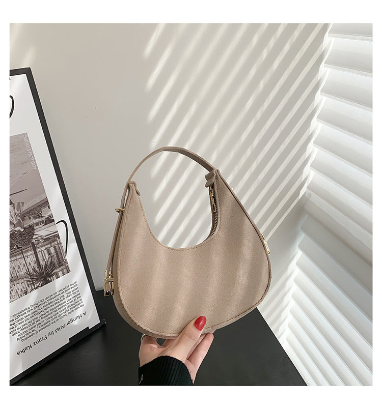 Baguette bag women's spring fashion retro felt creasing crocodile pattern underarm bag women's shoulder bag 27