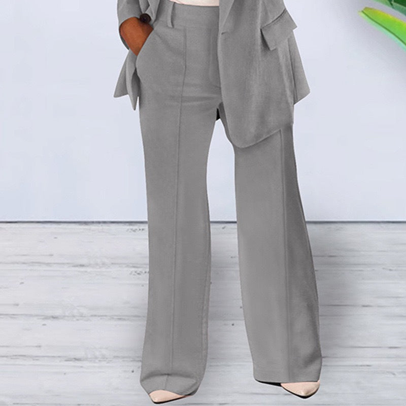 Spring/Summer Fashion Turn-Down Collar Blazer Pants Set 18