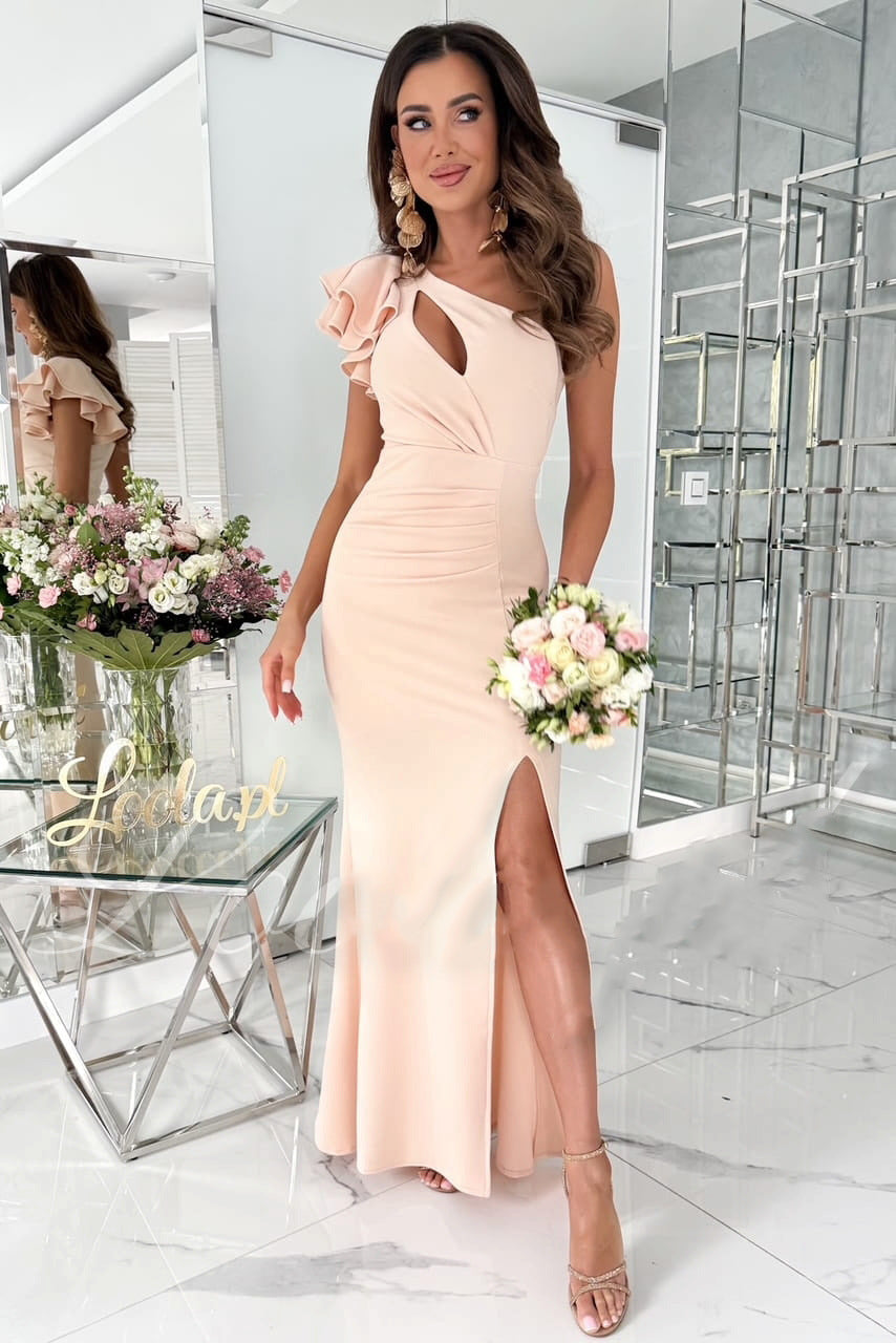 Sexy Slash-Shoulder Slit Long Dress