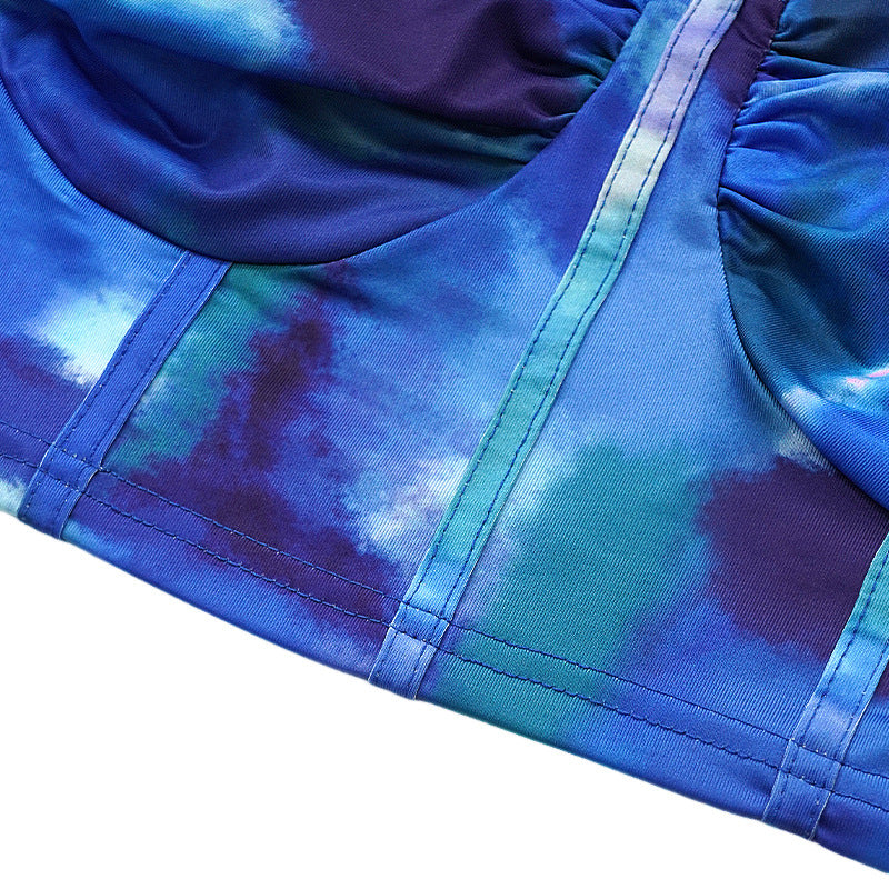 Women Printed Cropped Top and Skirt Two-Piece Set 8