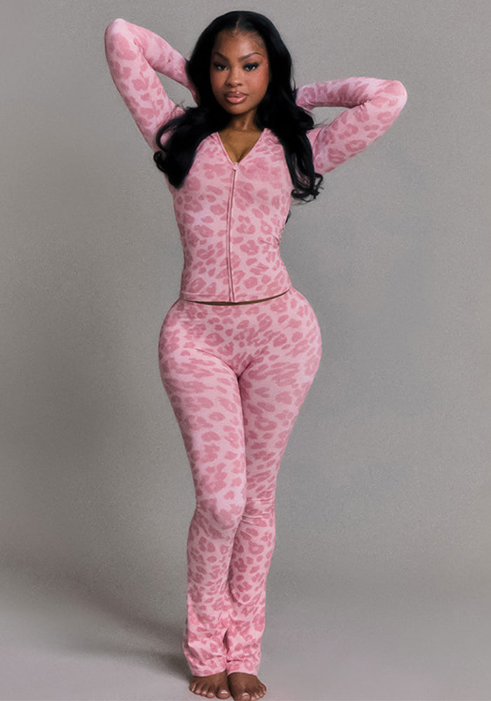 Women's Autumn Fashion Hooded Camouflage Print Long Sleeve Sports Slim Fit Casual Pants Set