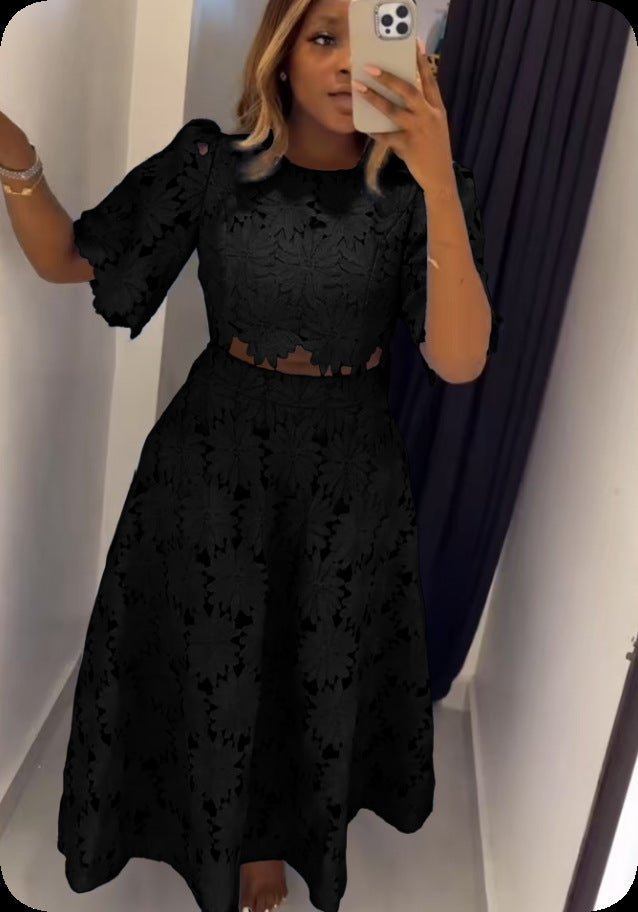 Women's Hollow Out Top Fashion Casual Two-Piece Set 6