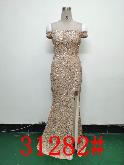 Women Sequins Formal Party Off Shoulder Evening Dress 19