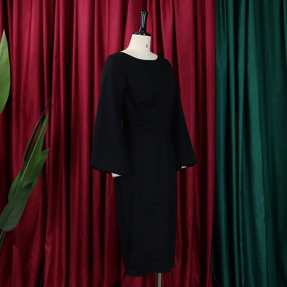 Women'S Spring Fall Solid Color Bodycon Pro Ol Chic Plus Size African Dress 20