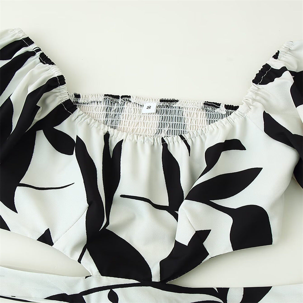 Summer Women's Fashion Color-Blocked Cut-Out Waist Patchwork Maxi Dress 4