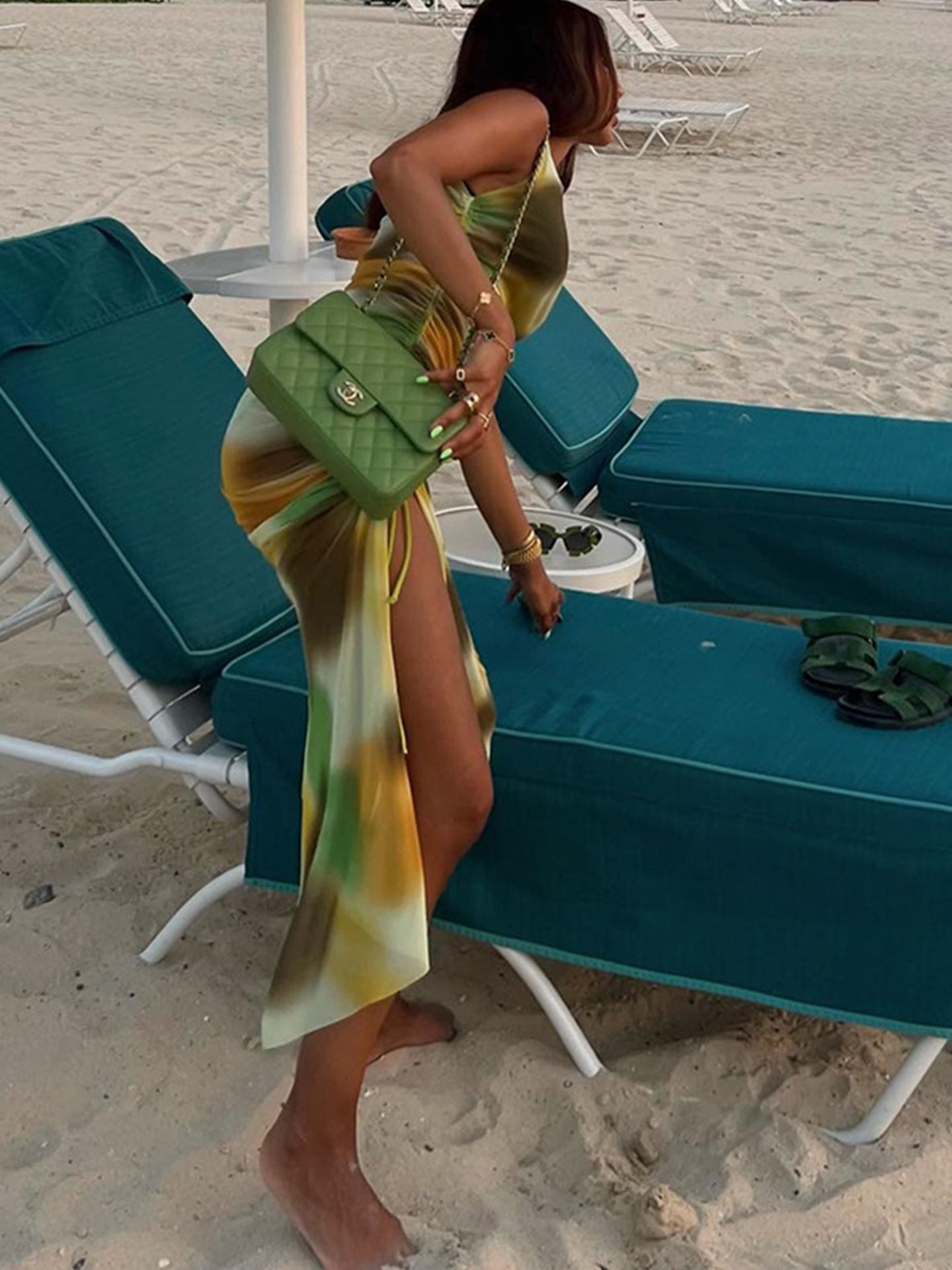 Women Mesh Print Beach Dress 6