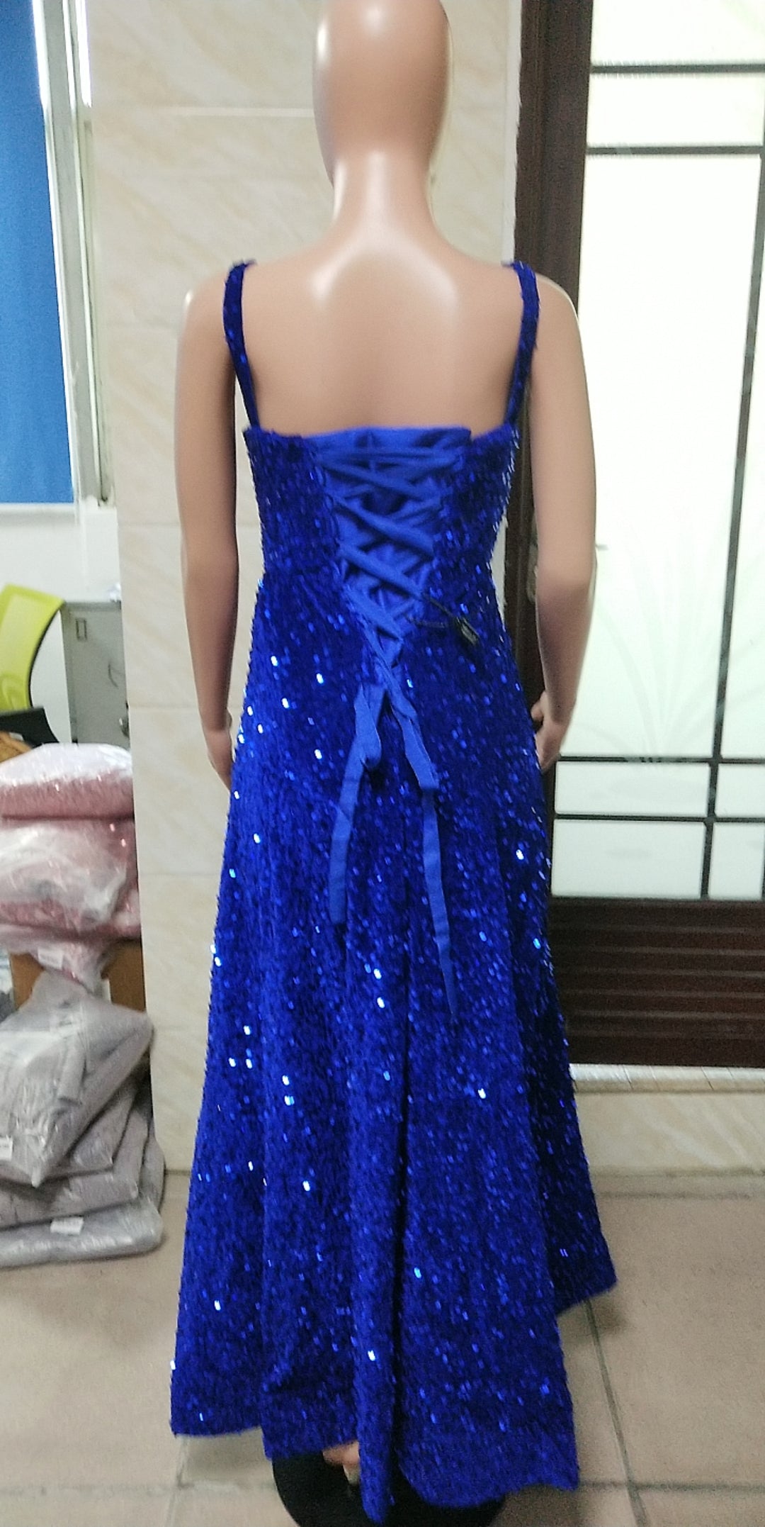 Luxury Sequin Prom Dress Side Slit Glitter Long A Line Formal Party Evening Dress(process time 3-7days) 44