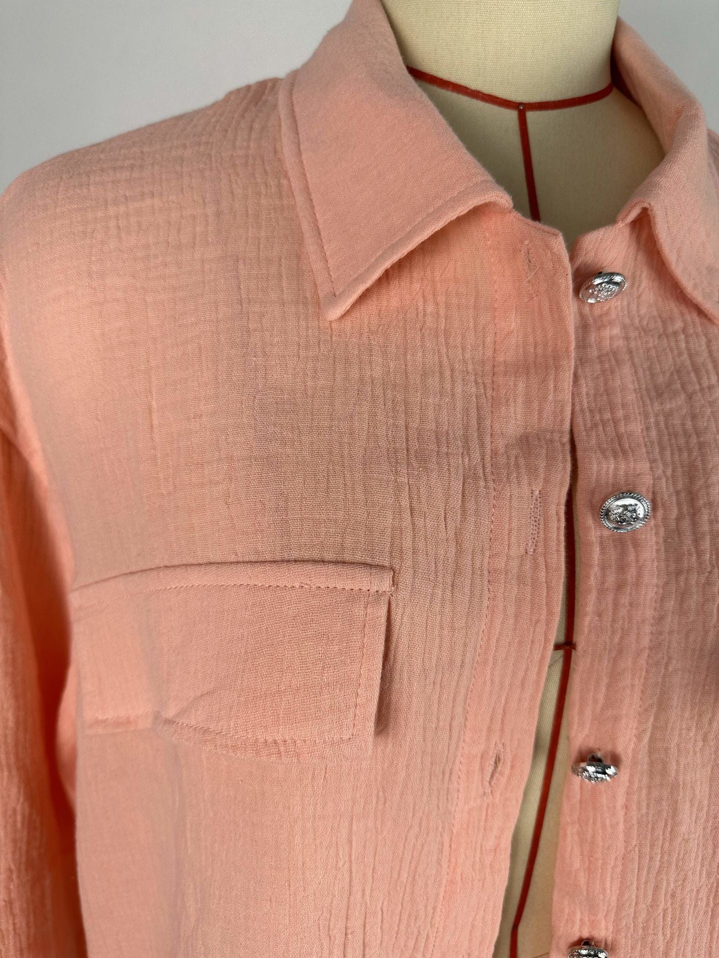 Plus Size Women's Double Crepe Oversized Turndown Collar Long Sleeve Set 29