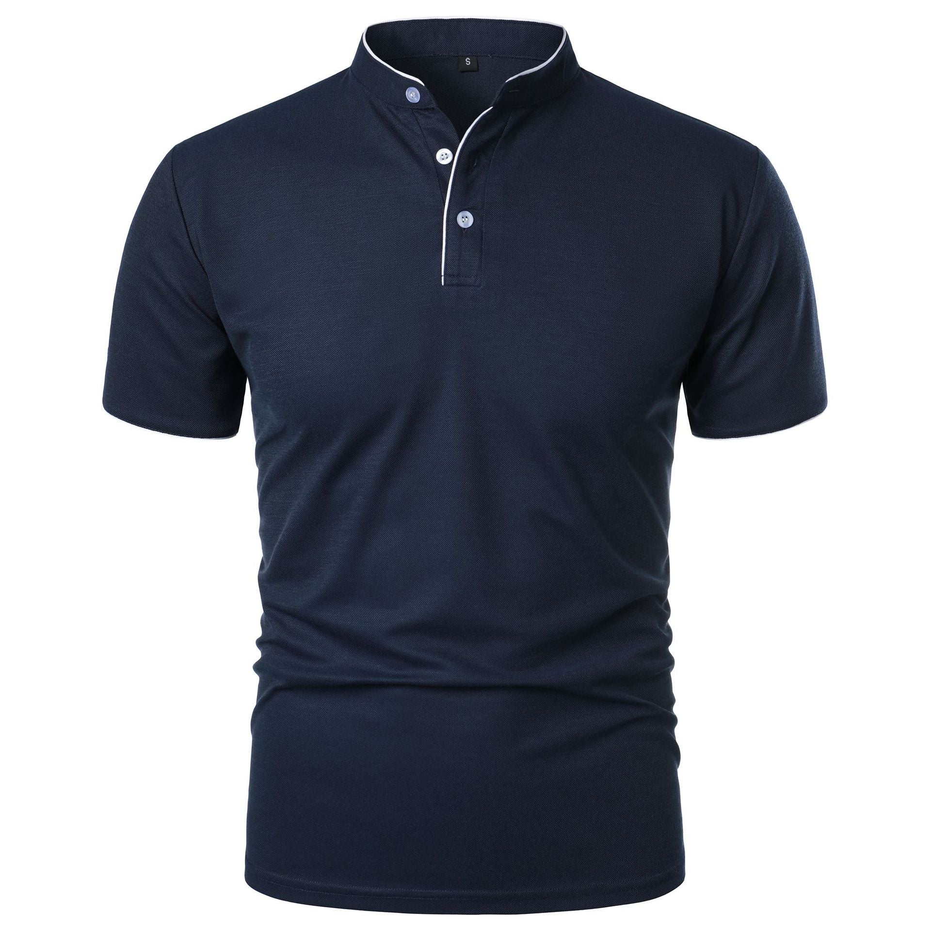 Men's Summer Solid Short Sleeve Polo T-shirt 6