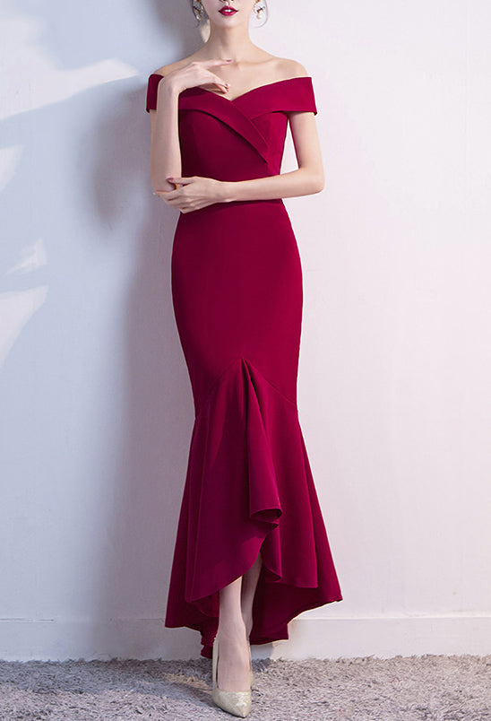 Women Elegant Maxi Off Shoulder Mermaid Evening Dress 5