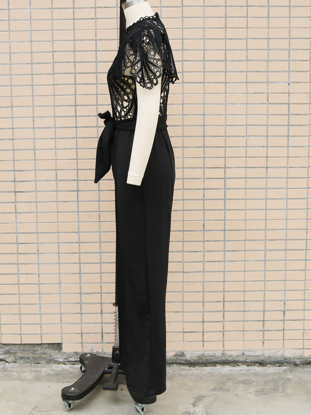 Solid Lace Patchwork Summer Chic Slim Fit Jumpsuit 11