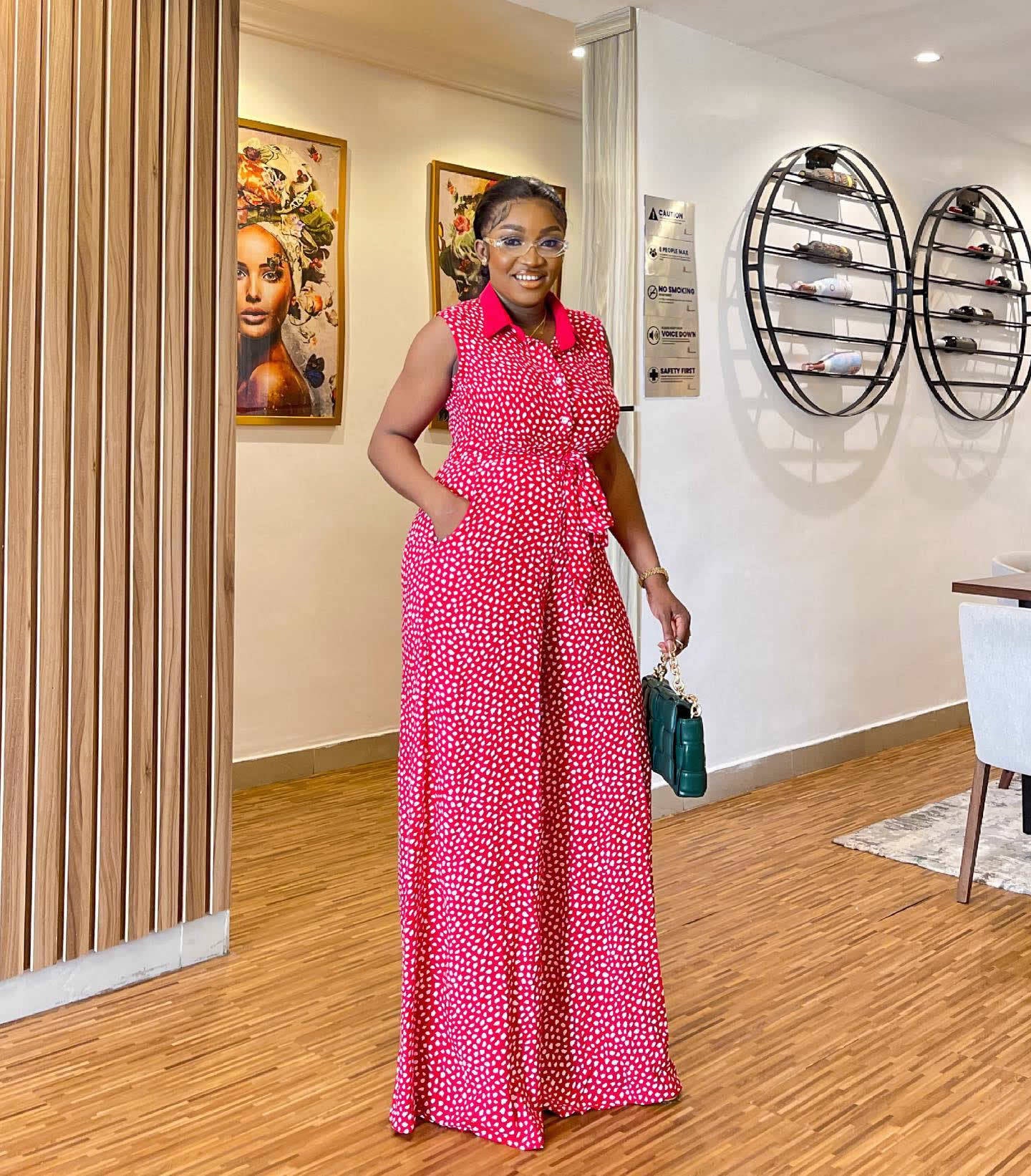 Floral Long Plus Size Jumpsuit with Pockets