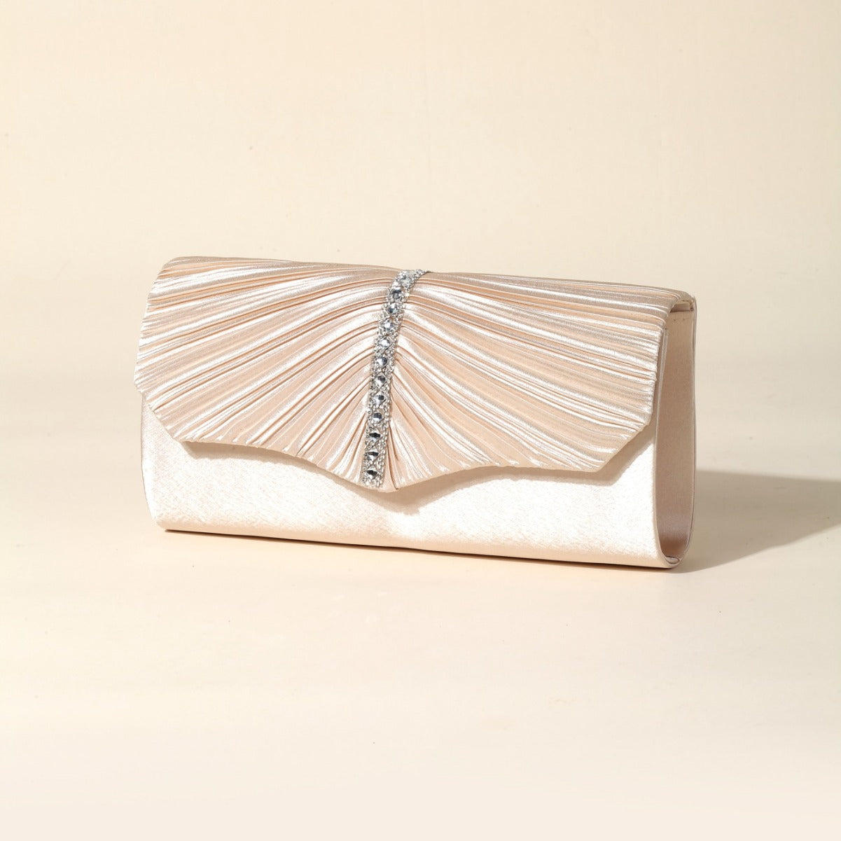 Luxury Evening Bag Shiny Rhinestone Pleated Bag Party Clutch Bag 5