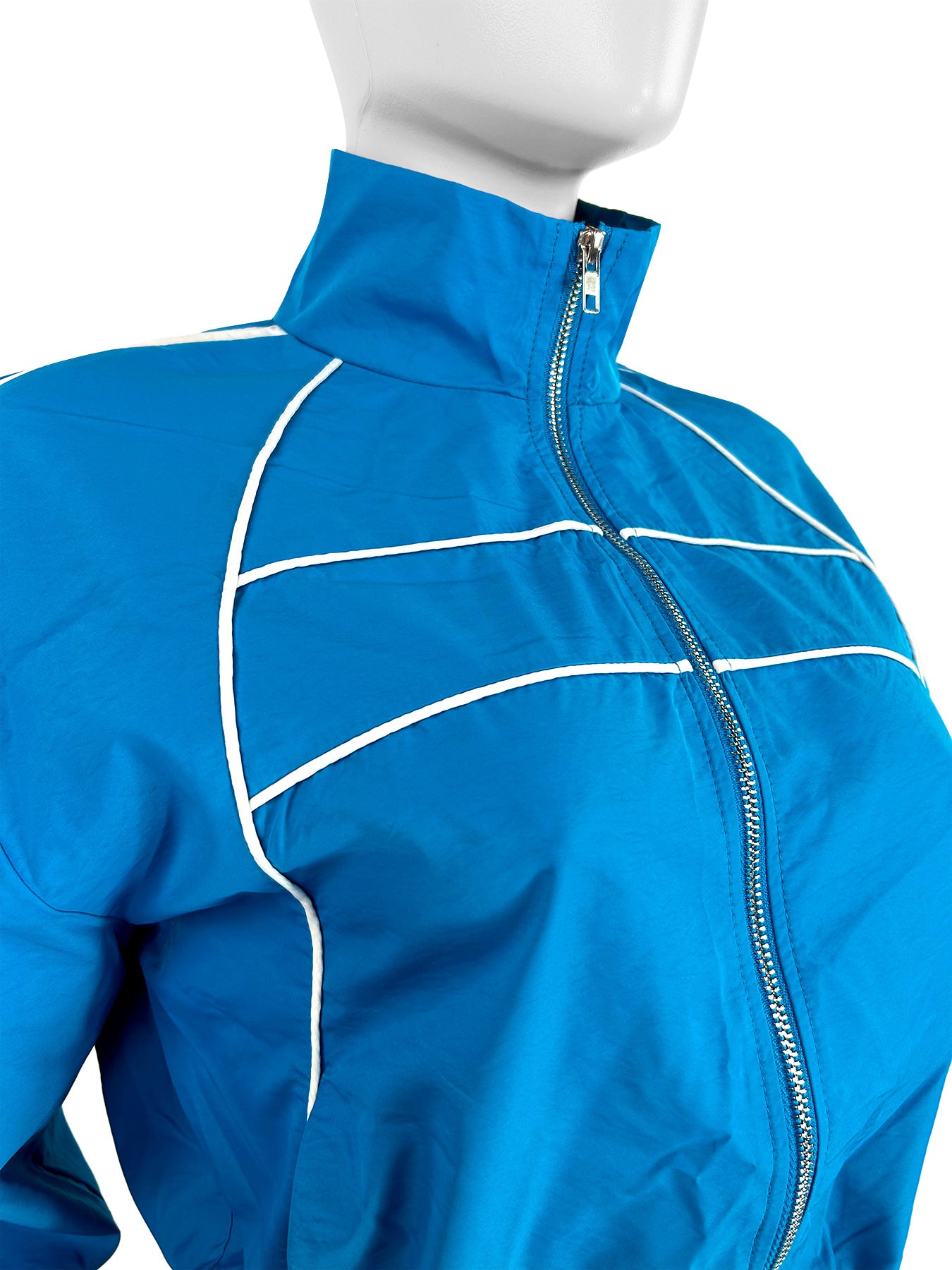 Women sexy long sleeve zipper contrast color ribbon top and shorts two-piece set 20