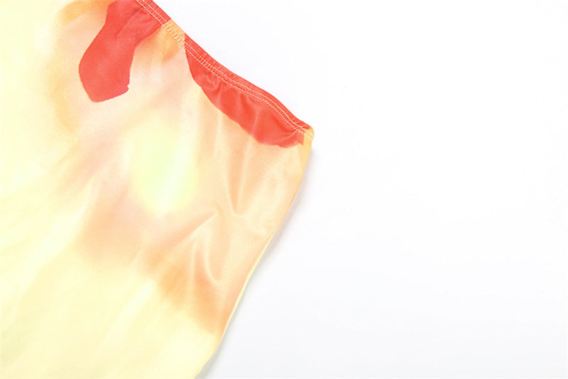 Women Summer Sexy Print Suspender Top Bodycon SkirtTwo Piece Set 17