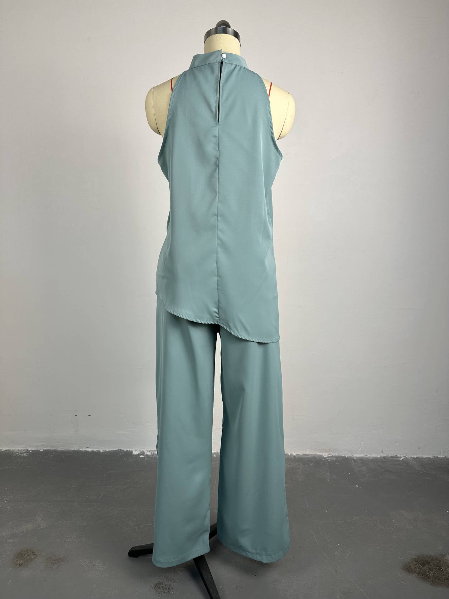 Women's Winter And Spring Sleeveless Tank Top Wide-Leg Trousers Casual Two Piece Set 13