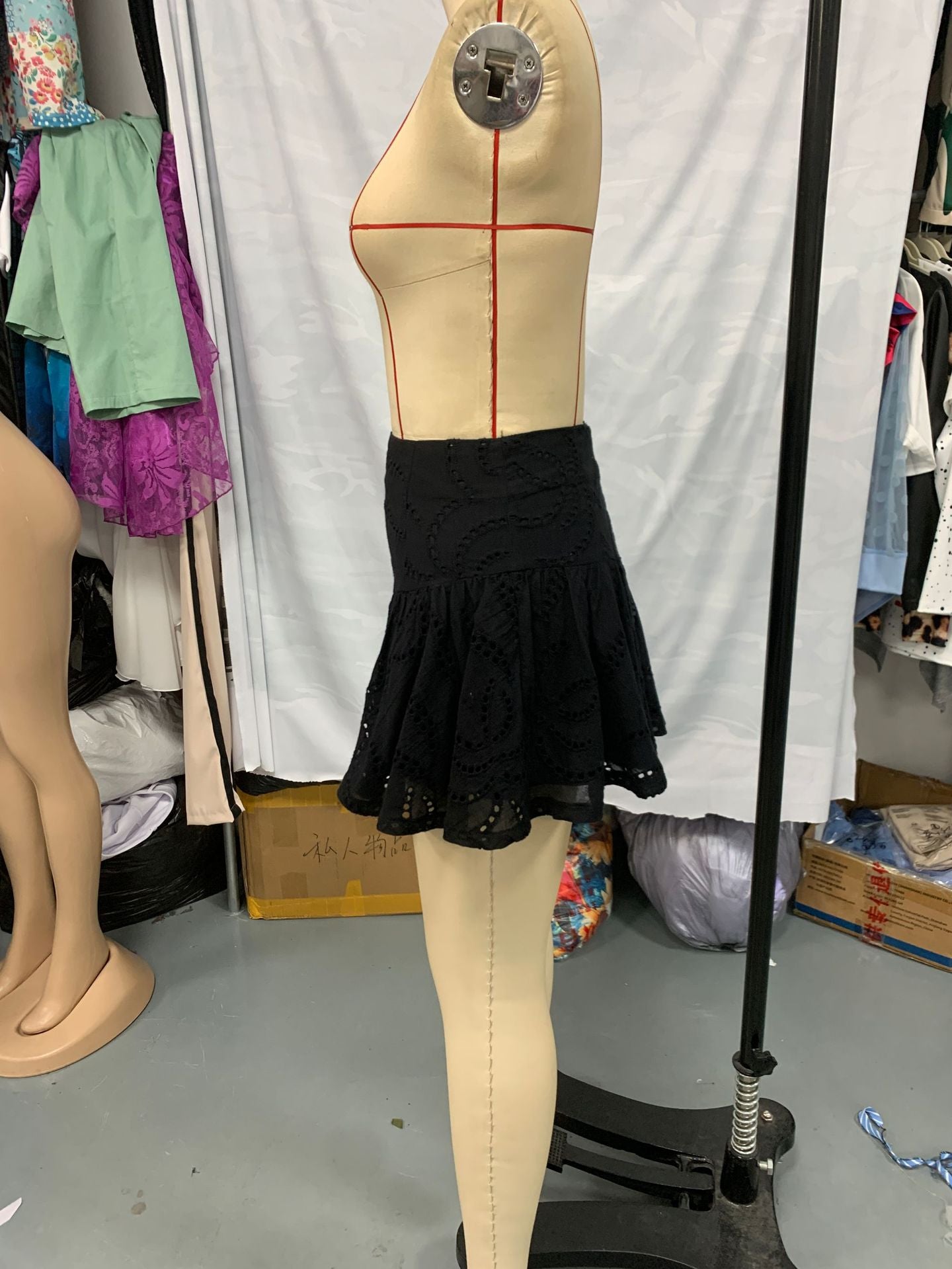 Women black lace skirt 6