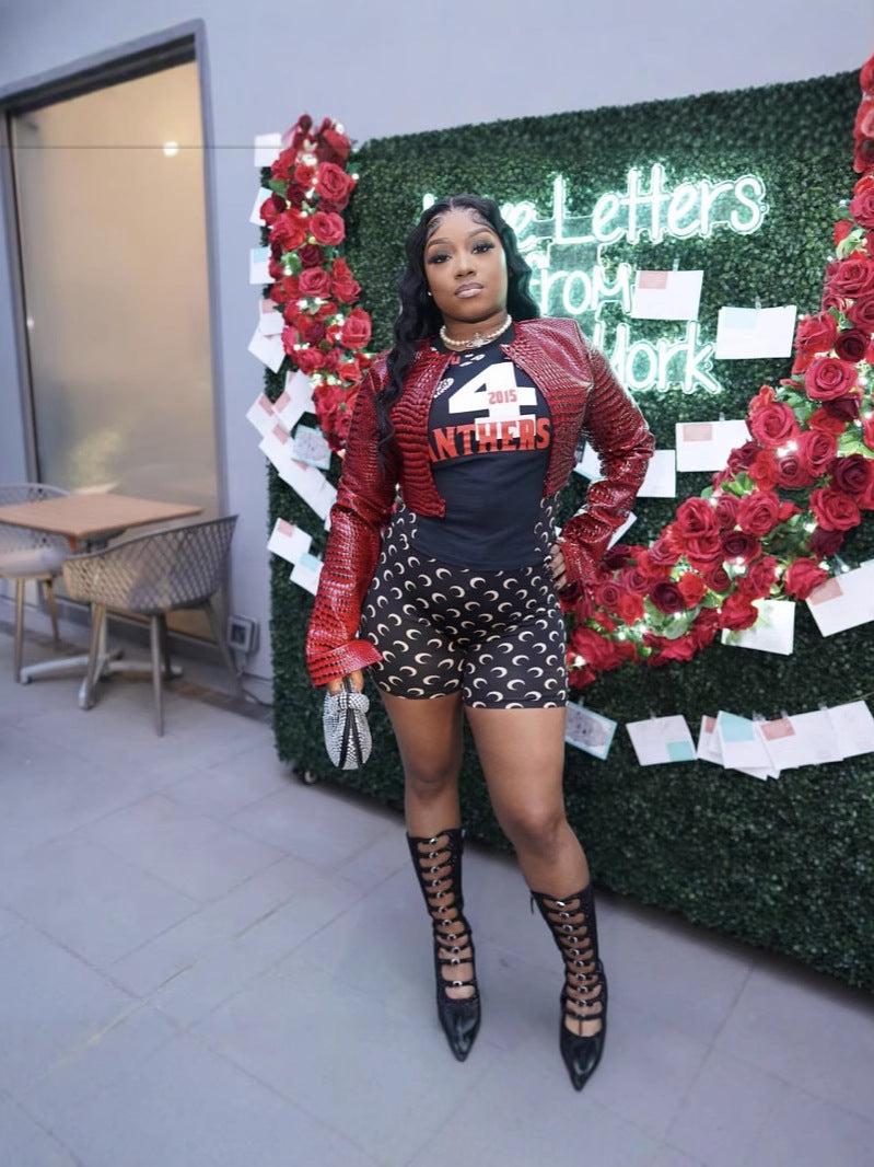 Women's Color-Matching Printed Short-Sleeve Two-Piece Shorts Set 5