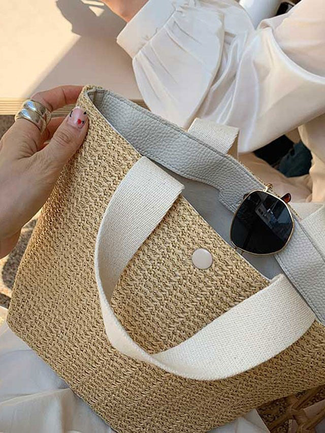 Ladies Beach Holidays Summer Rustic Tote Straw Bag 11