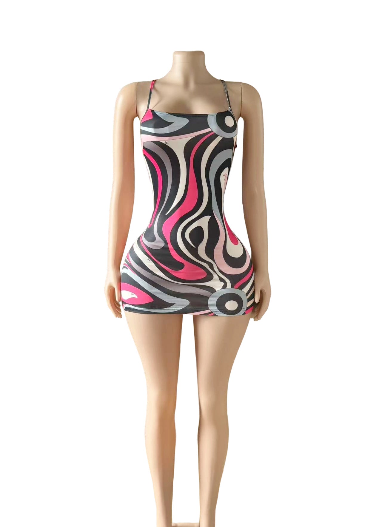 Sexy Printed Strap Mini Dress 6