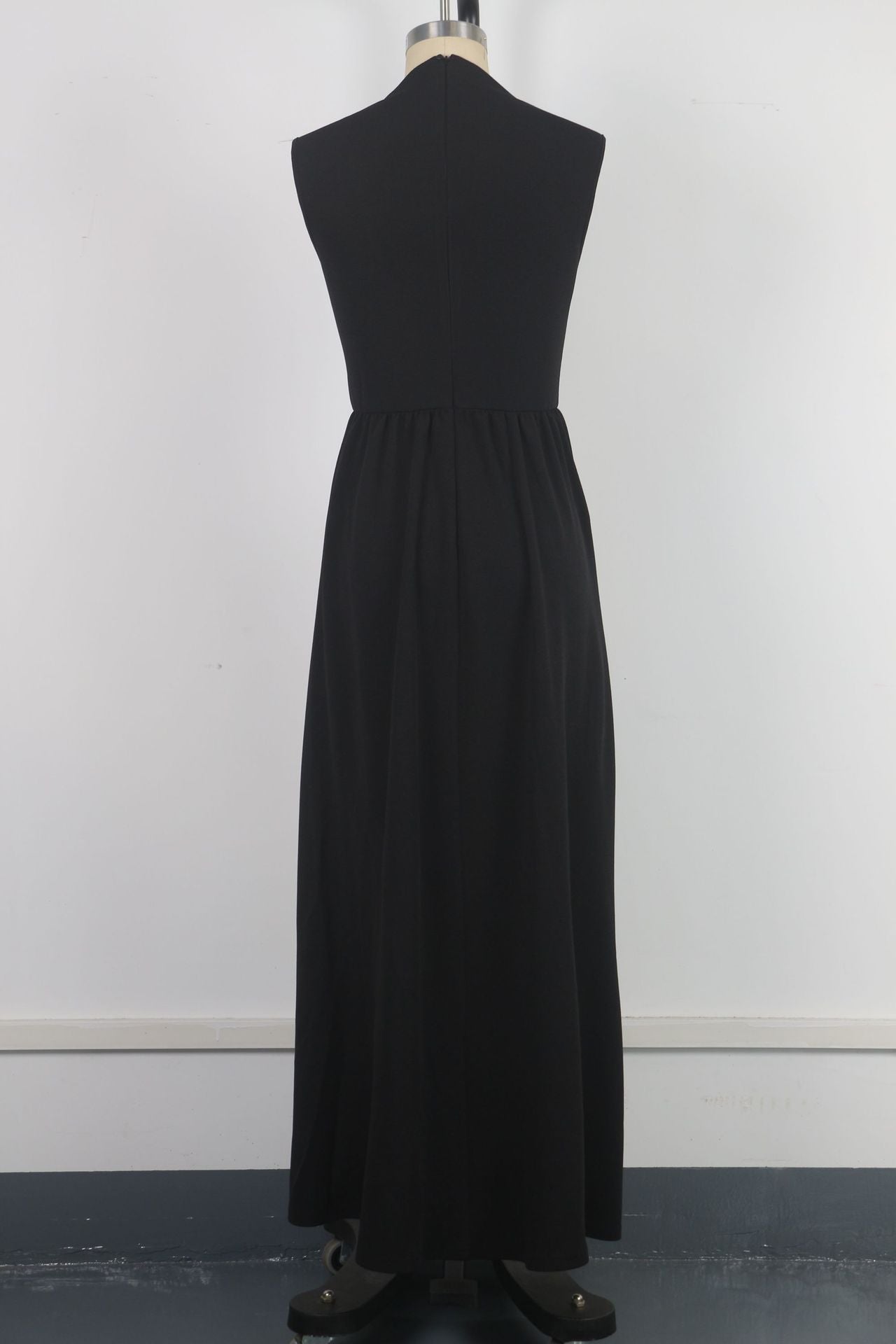 Womenƒ??s Elegant Evening Gown Contrast Patchwork Sleeveless Maxi Dress 9