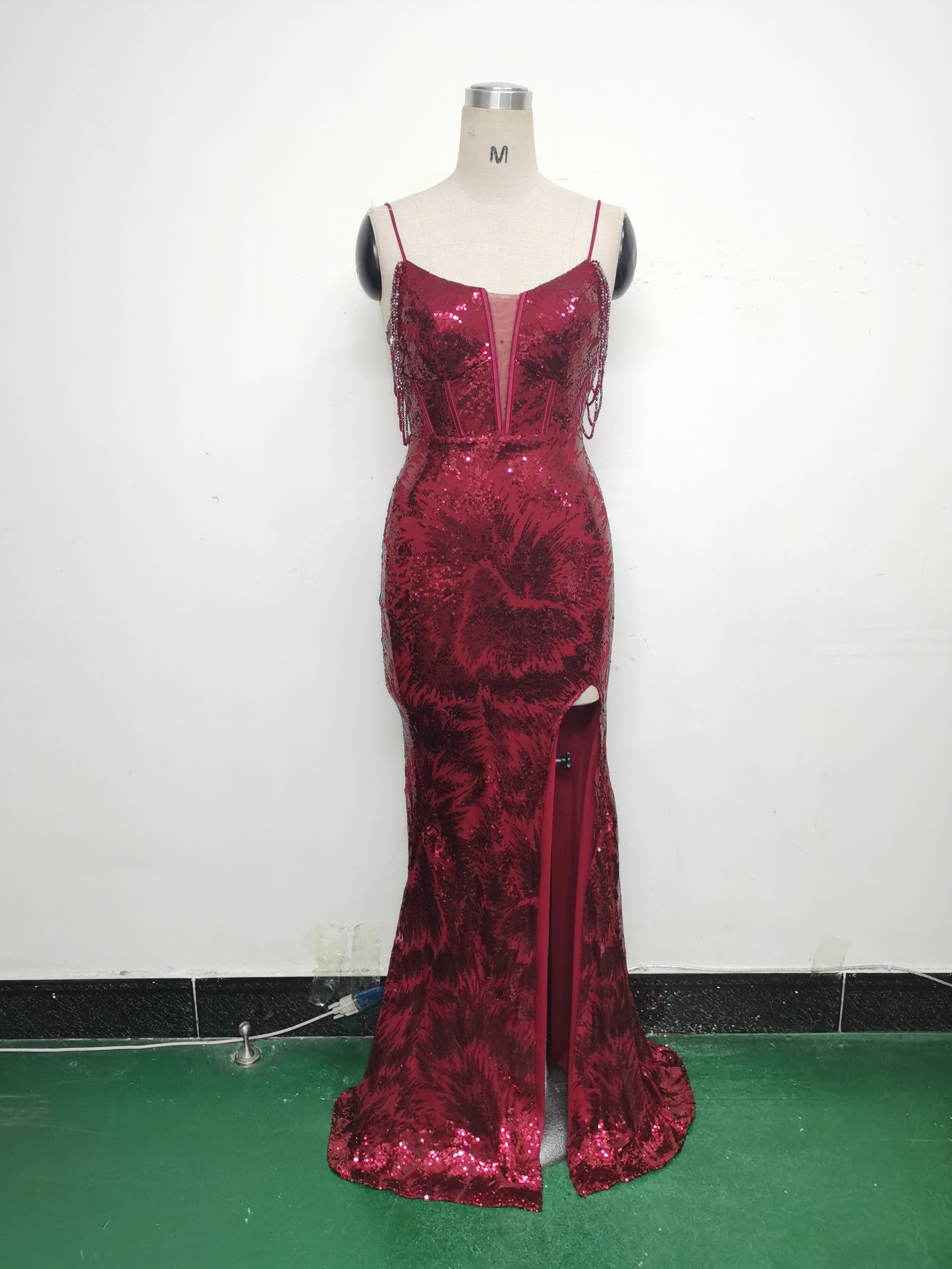 Women cross Lace-Up fishtail evening dress Formal Party evening dress 71