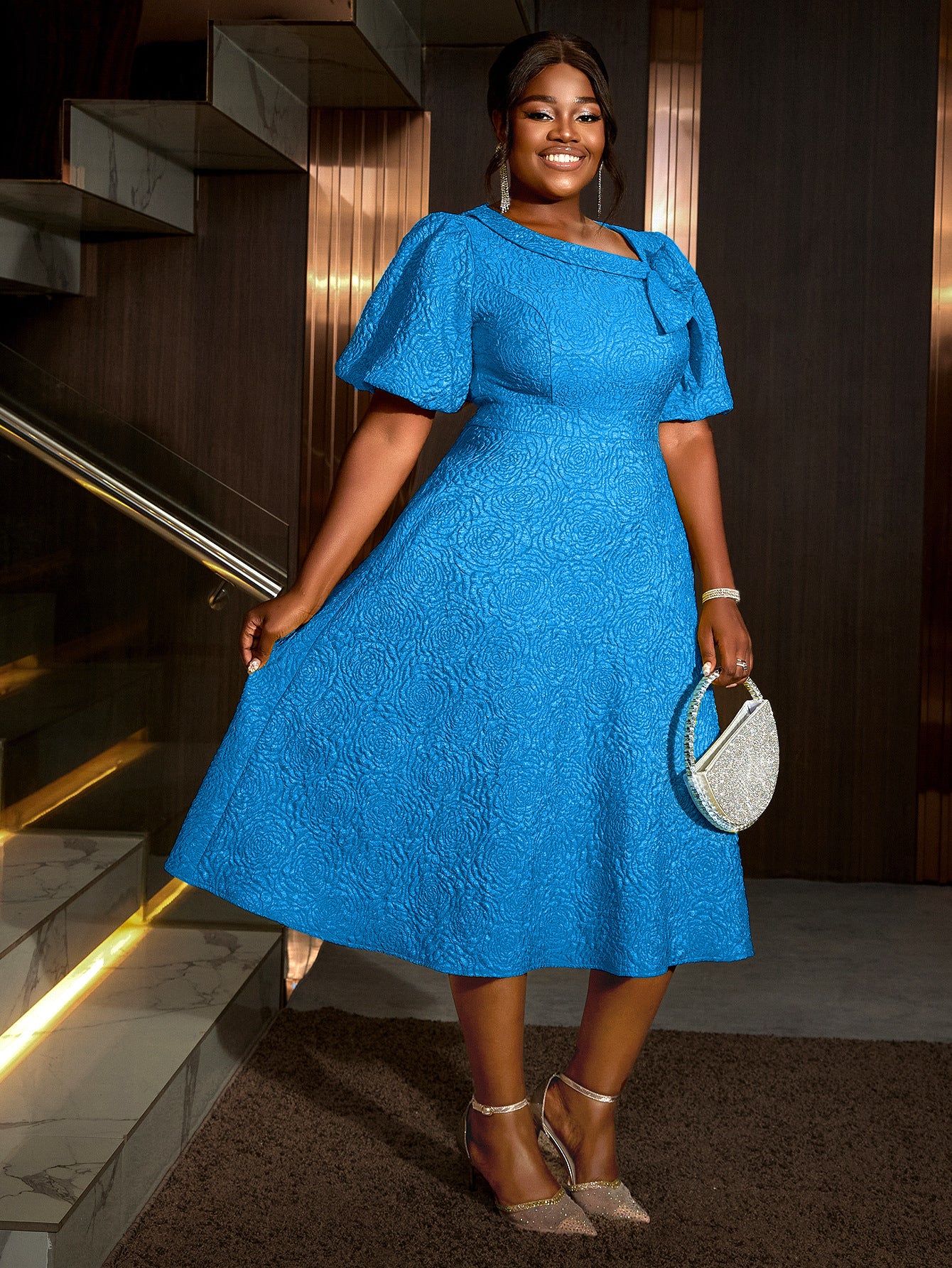 Jacquard Plus Size Fashion Formal Party A-Line Dress 10