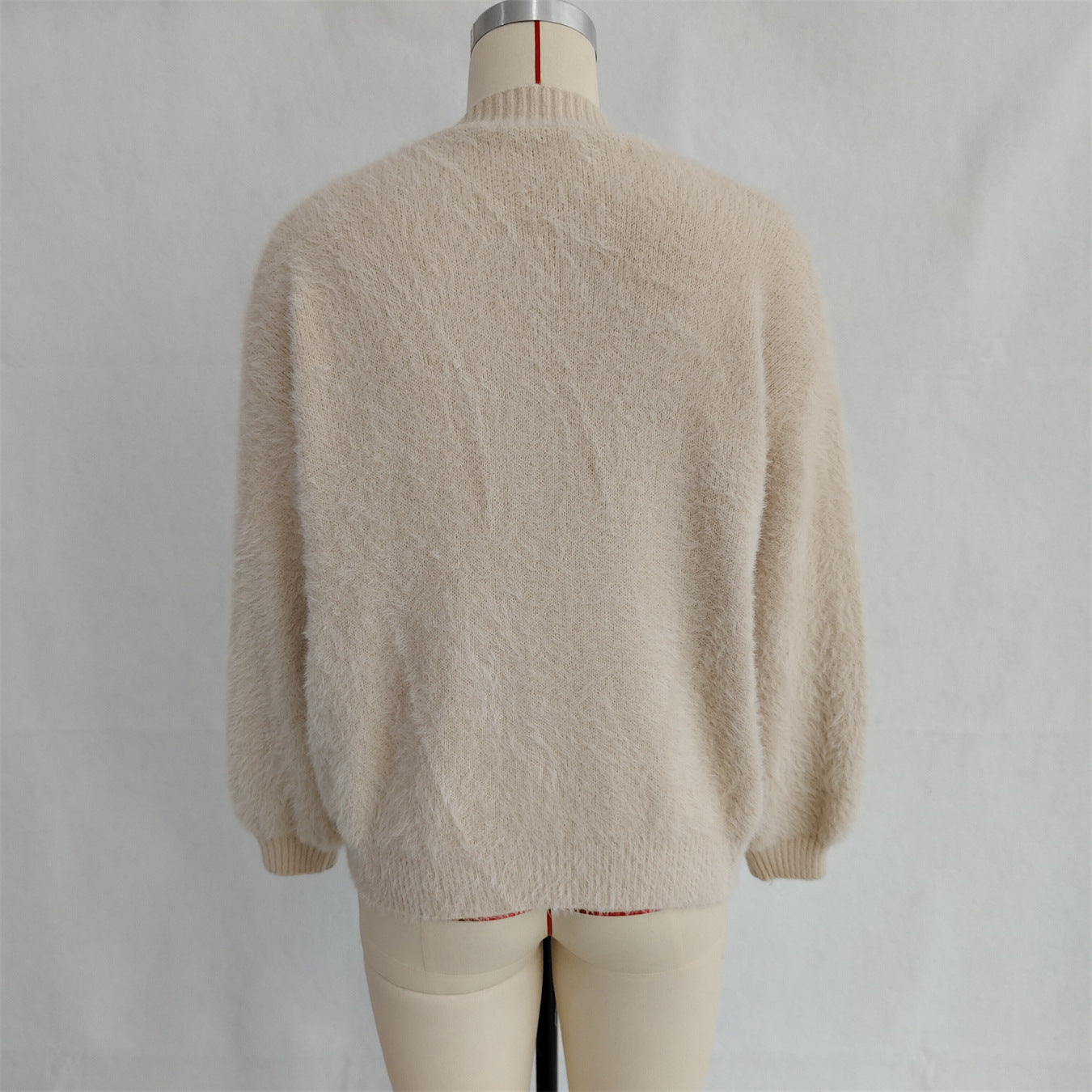 Women autumn/winter casual furry V-neck solid sweater 38