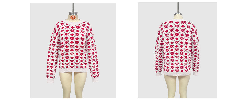 Women Autumn/Winter Heart Valentine's Day Sweater 7