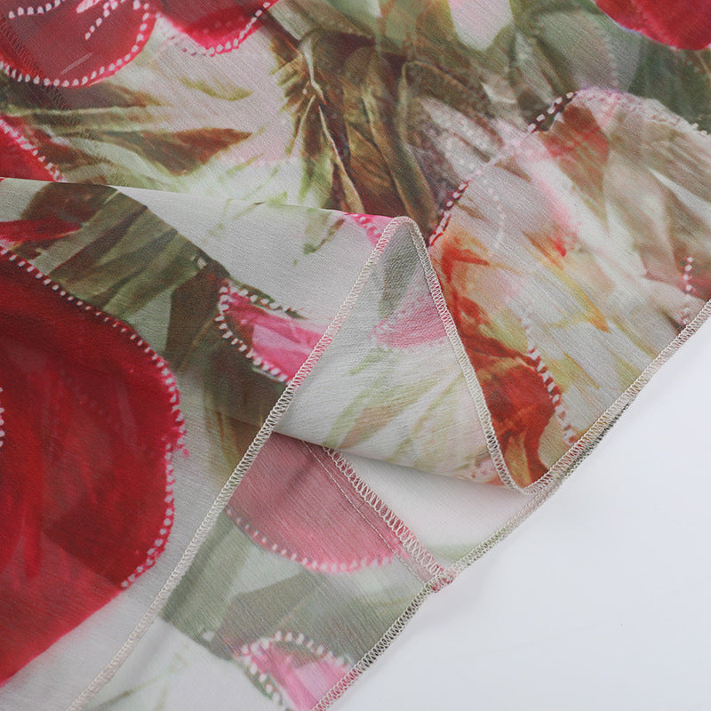 Women See-Through Print Holidays Summer Sexy Slit Dress 14