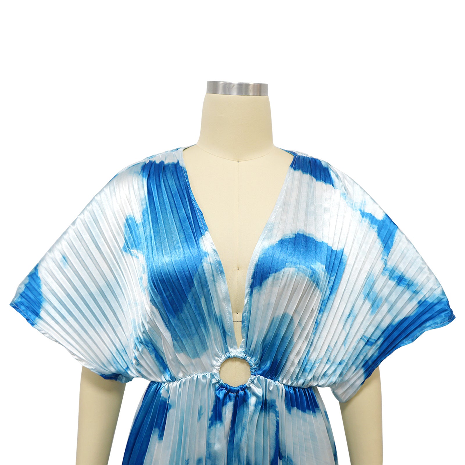 Fashion Women's V-Neck Print Pleated Casual Jumpsuit 21