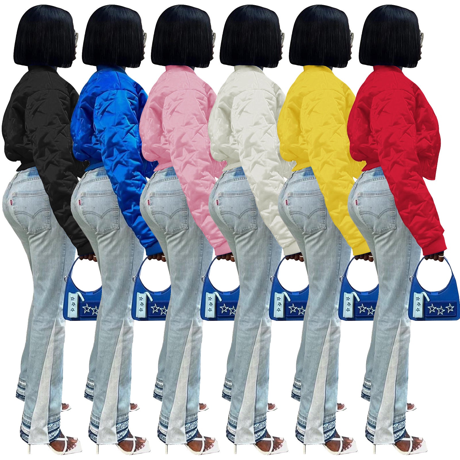 Women Star Embossed Padded Jacket 3