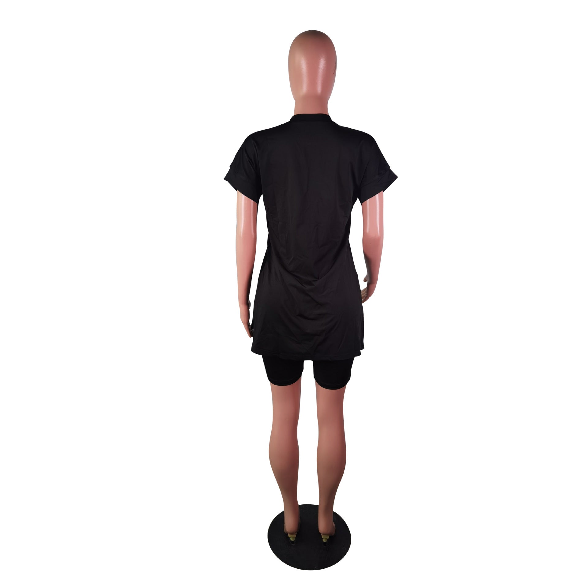 Women's Fashion Casual Spring Summer Pocket Slit Top Shorts Two-Piece Set 17