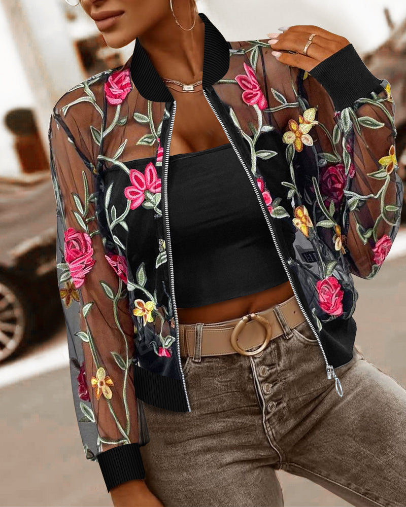 Women's Floral See Through Jacket 3
