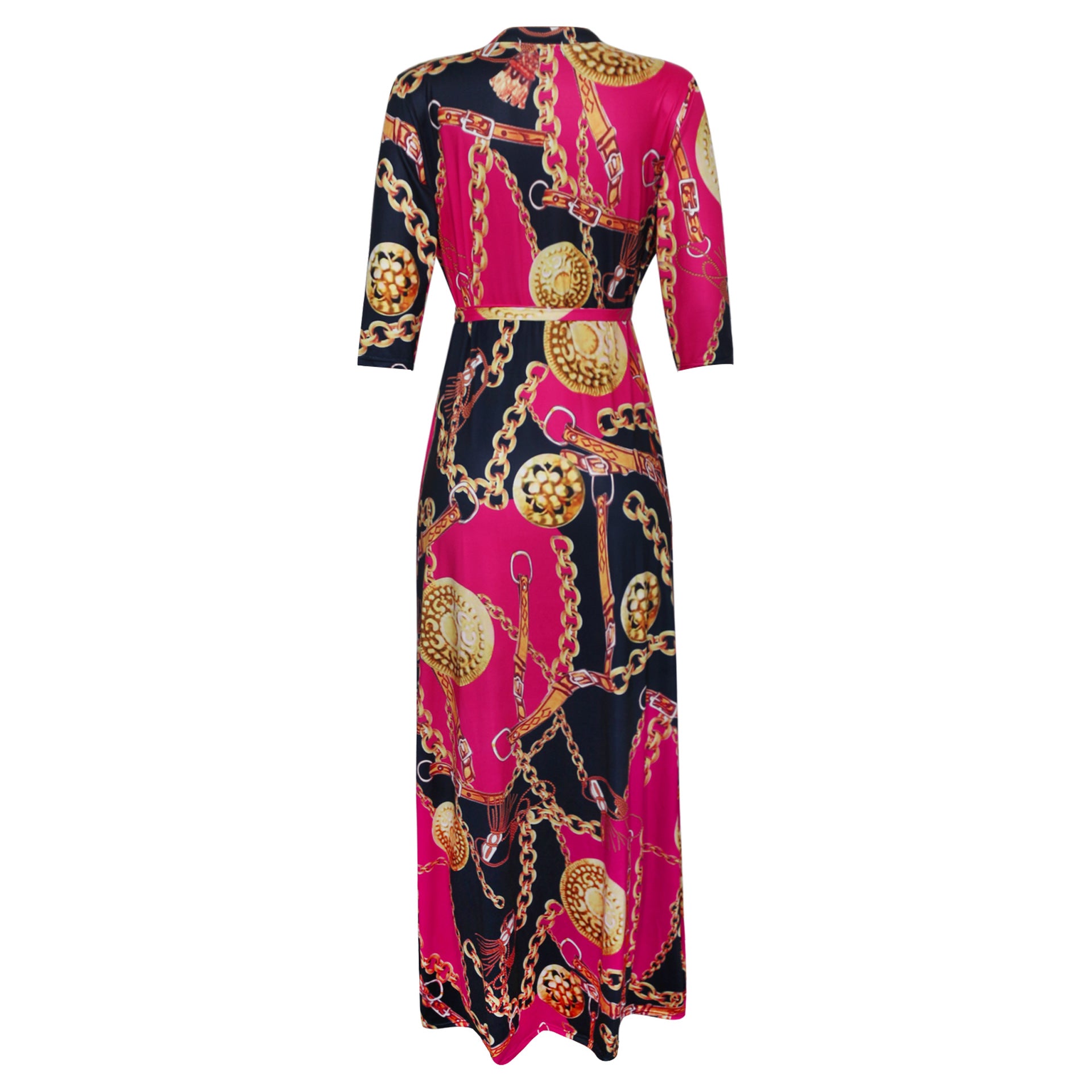 Sexy Fashion Chain Print Fashion Swing Dress 19