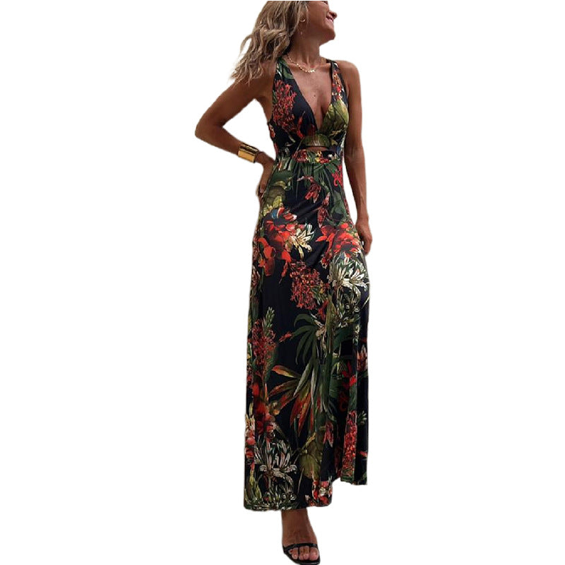 Women Sexy Printed Strap Holidays Dress 8