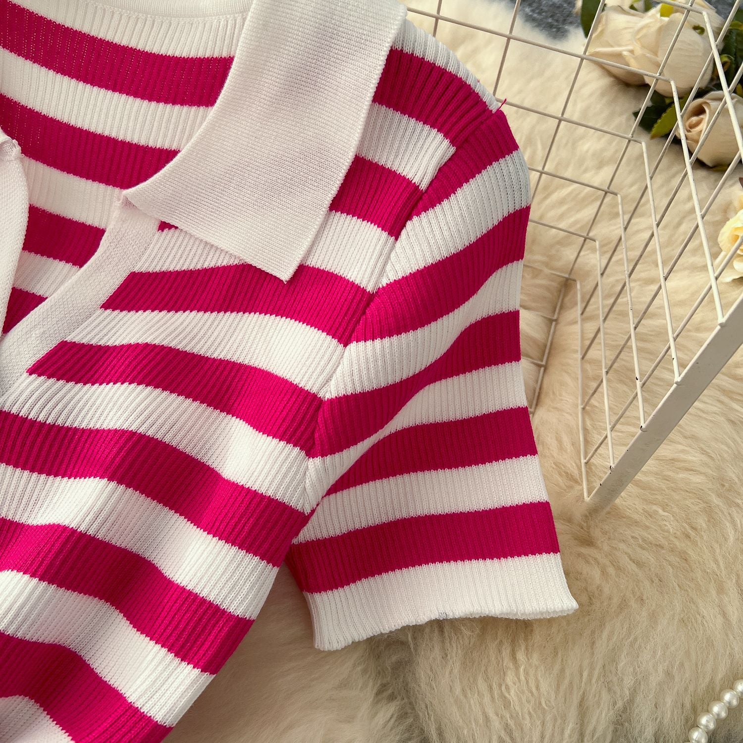 Women Metal Button Slit Knitting Dress 17