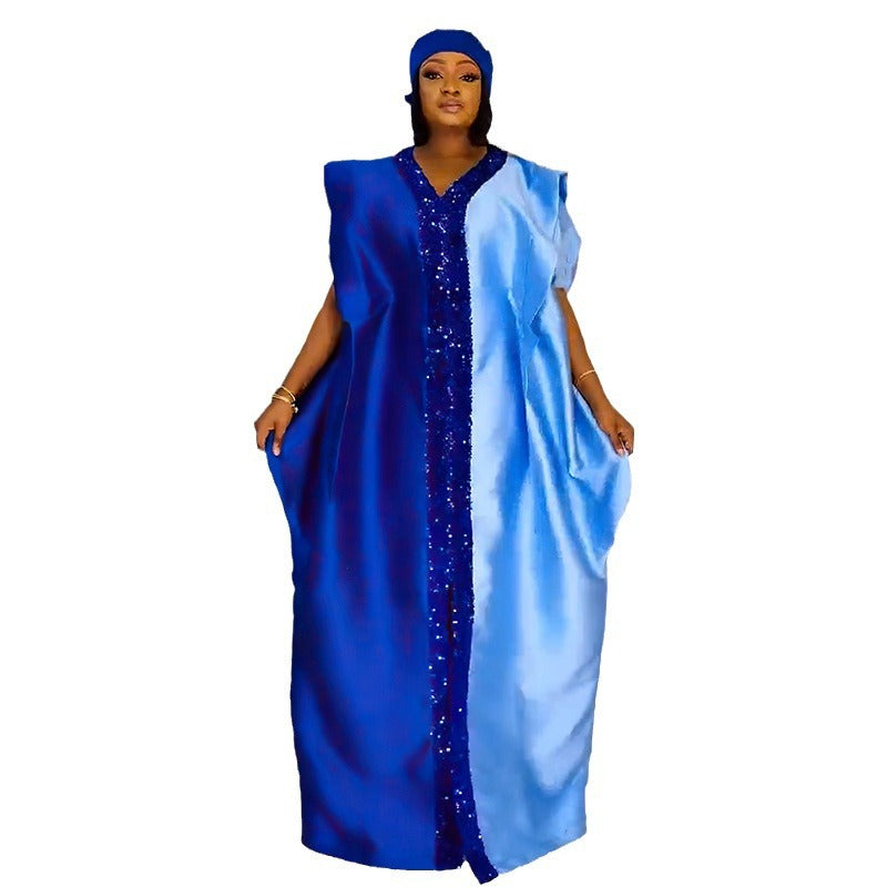 Women Plus Size African satin dress 10
